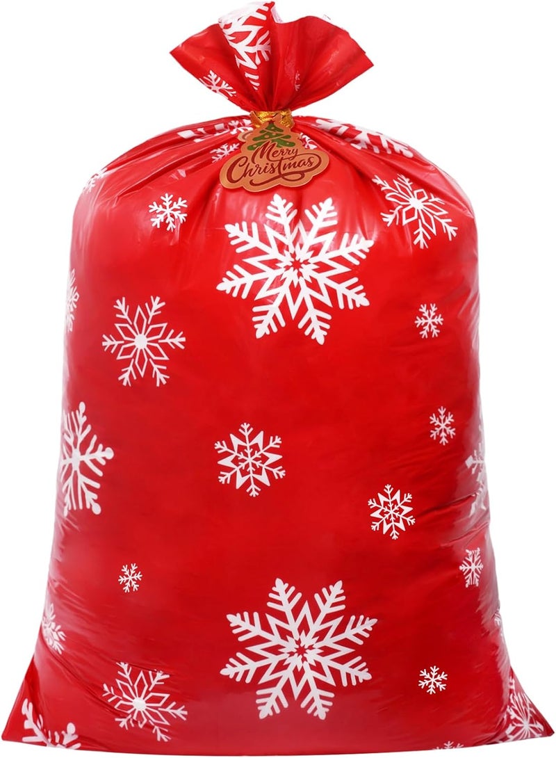 Sofier Large Christmas Gift Bags 36"x56" Holiday Gift Wrap Jumbo Christmas Bag for Gifts Giant Sacks for Presents Big Xmas Plastic Gifts Bags (Red Snowflake) - Image 1